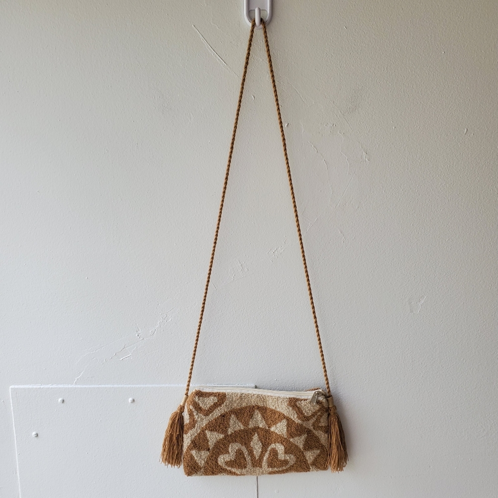 Unbranded Carpet Style Shoulder Crossbody Bag Tan